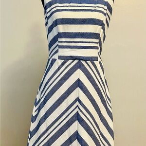 The Limited Blue and White One Shoulder Dress